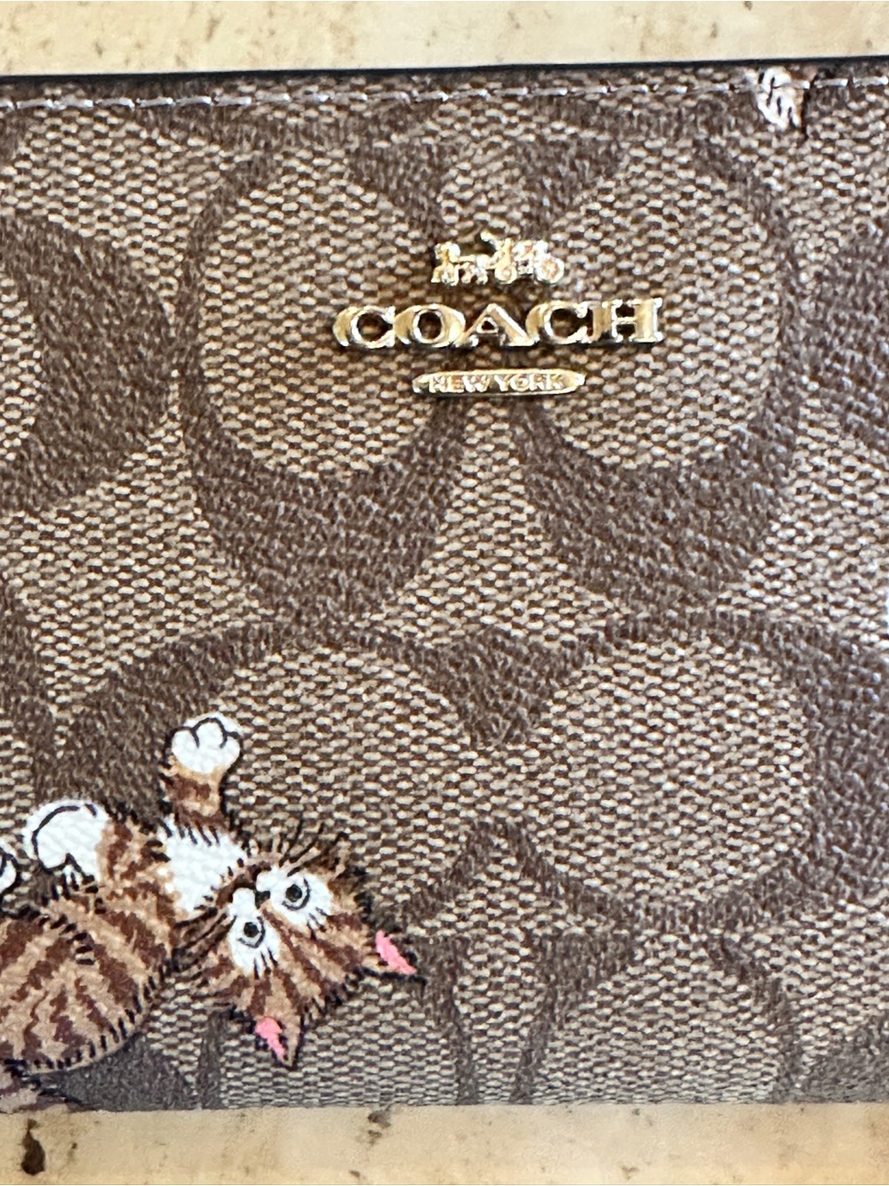 🔥ON SALE! 🆕 Coach Signature Cats Dancing Kitten Coated Canvas Wallet - Picture 3 of 14